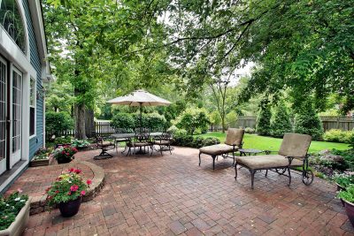 brick patios beside nature