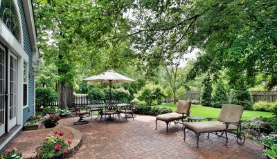 brick patios beside nature