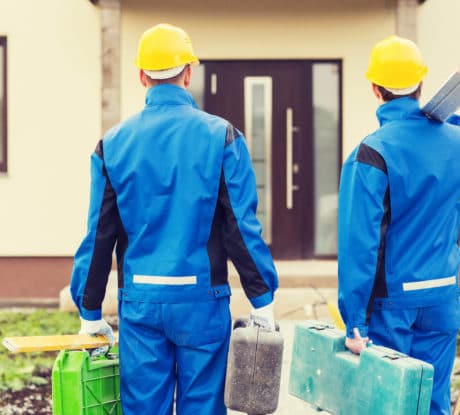 renovation contractors wearing protective gear